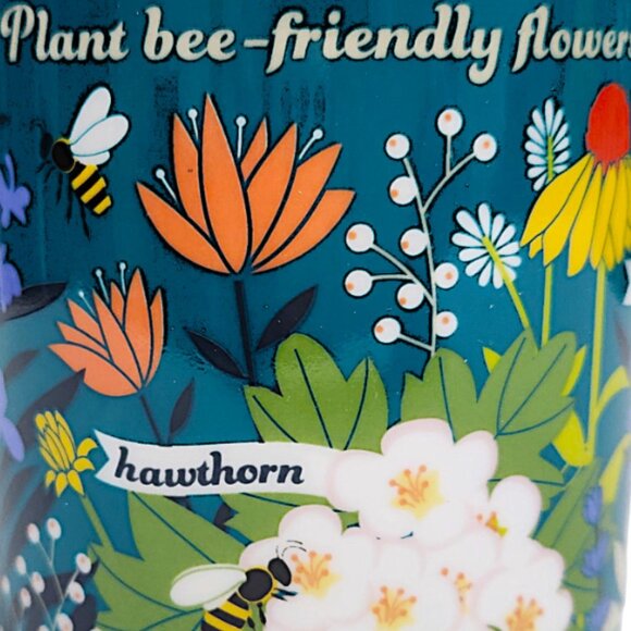 NEW Ginger Fox BEE Kind Teal and Floral Mug comes Boxed Holds 12 oz. - Picture 16 of 16